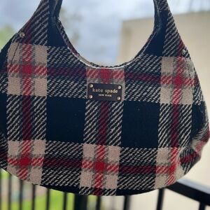 Kate Spade Tartan Hobo Bag in Black and Red